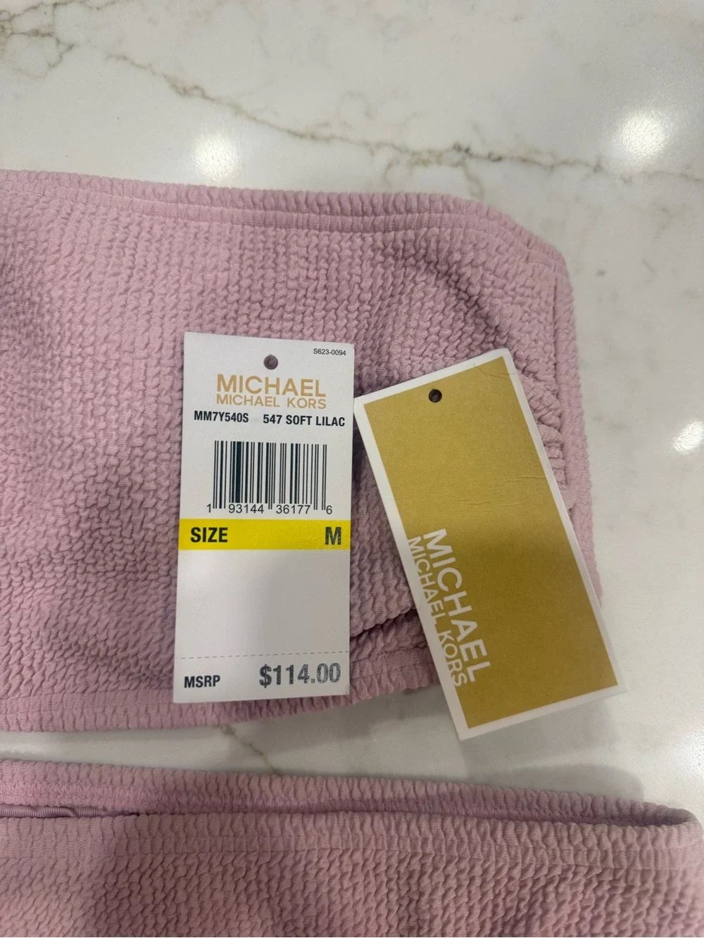 Michael Kors lilac Textured Bandeau Bikini Set